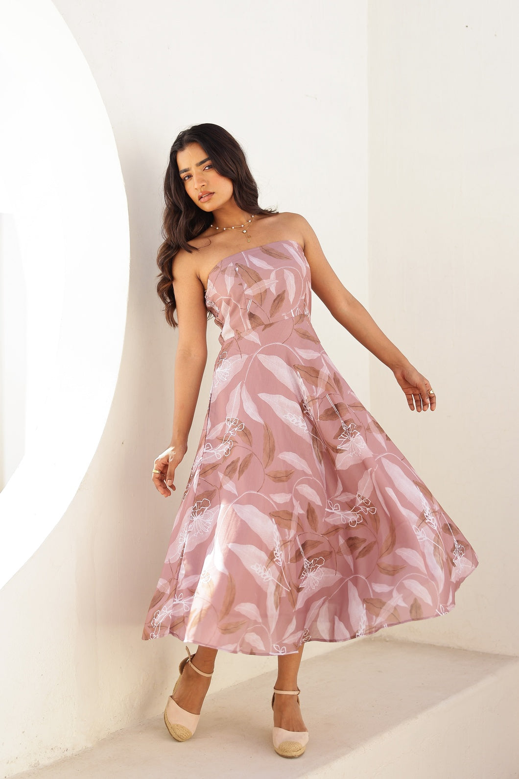 Spring Romance - Pink Lilly |Tube midi dress