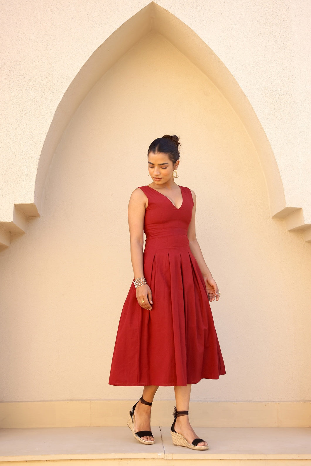 Charlotte- Ruby | Structured Khadi Midi
