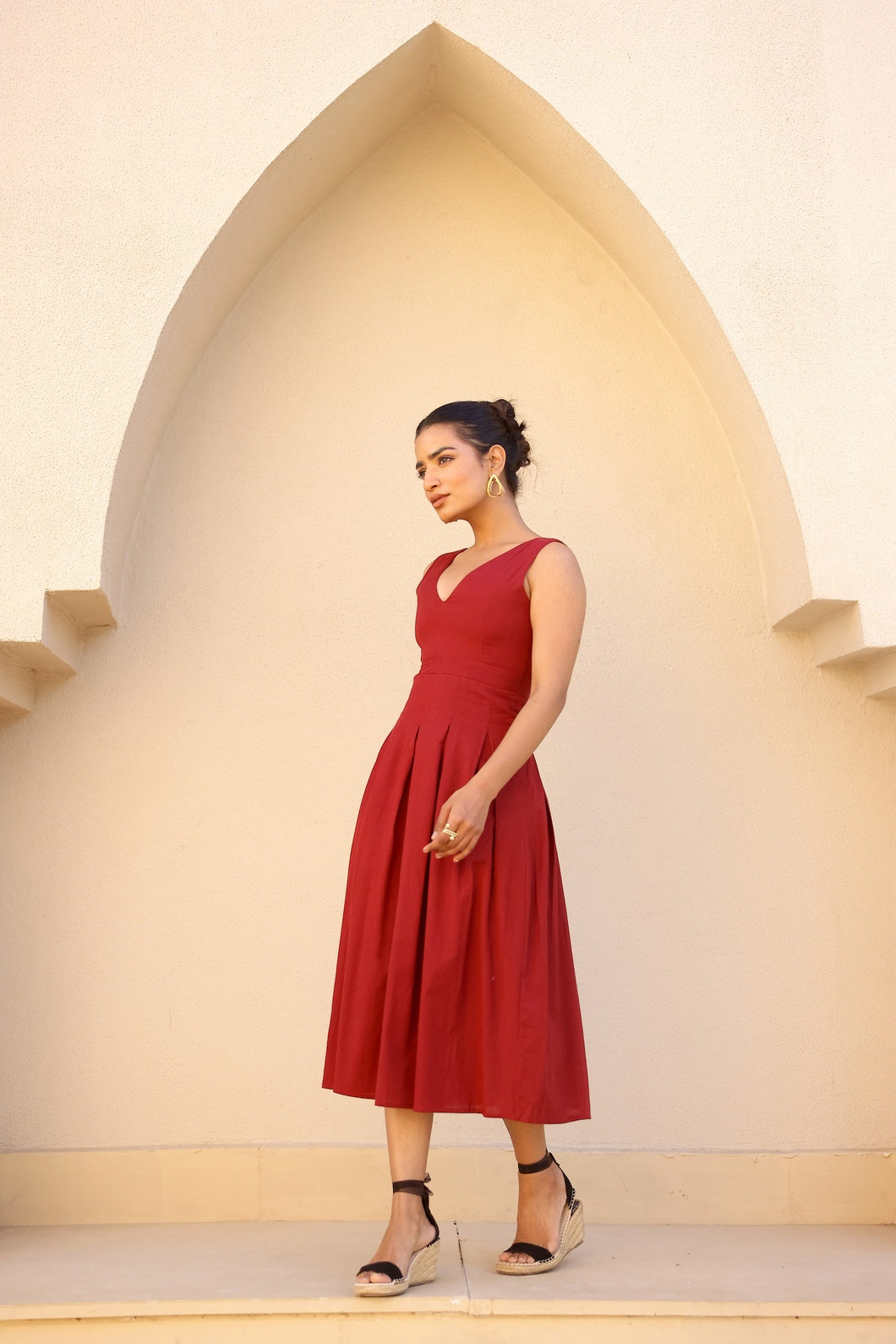 Charlotte- Ruby | Structured Khadi Midi