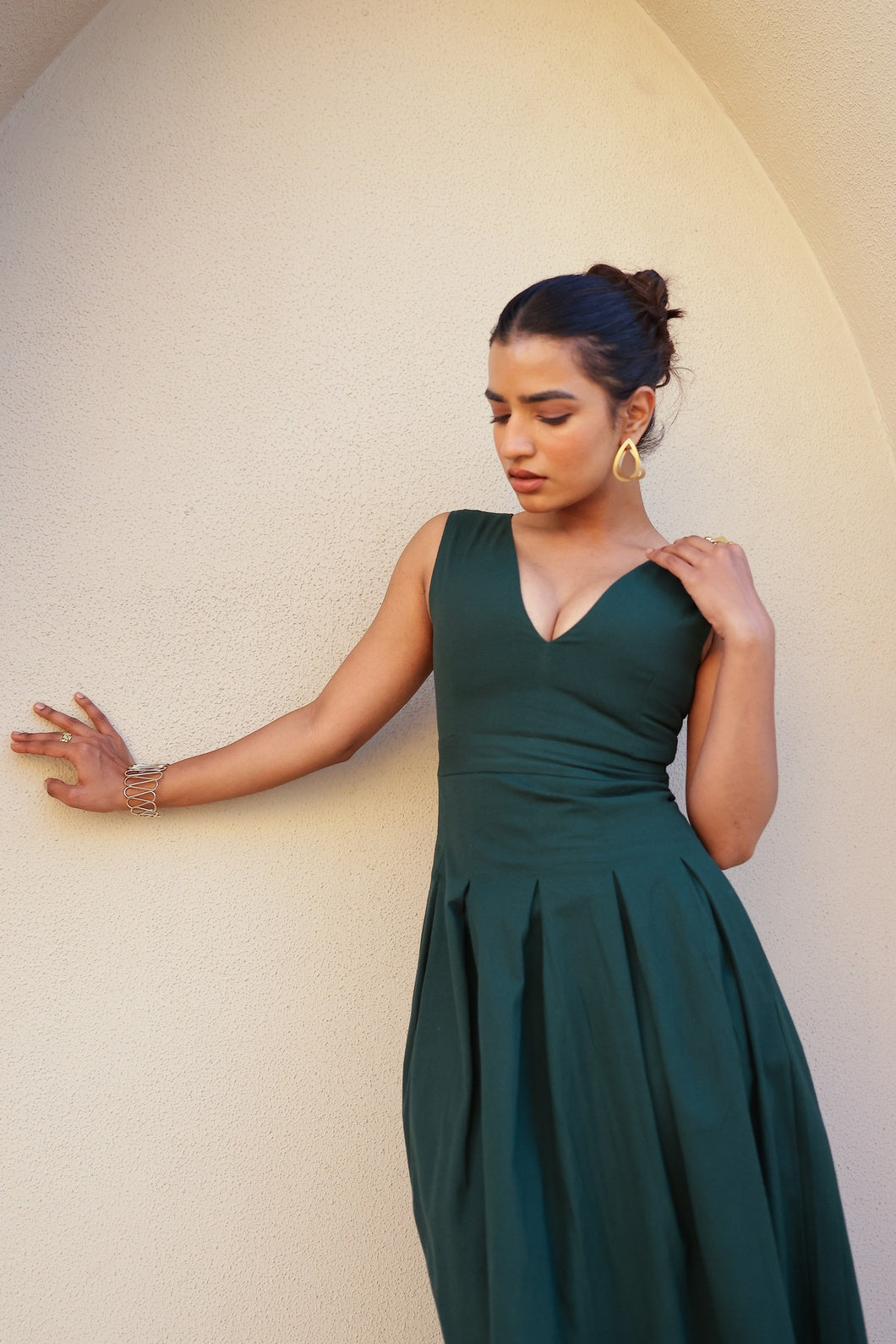 Charlotte- Emerald | Structured Khadi Midi