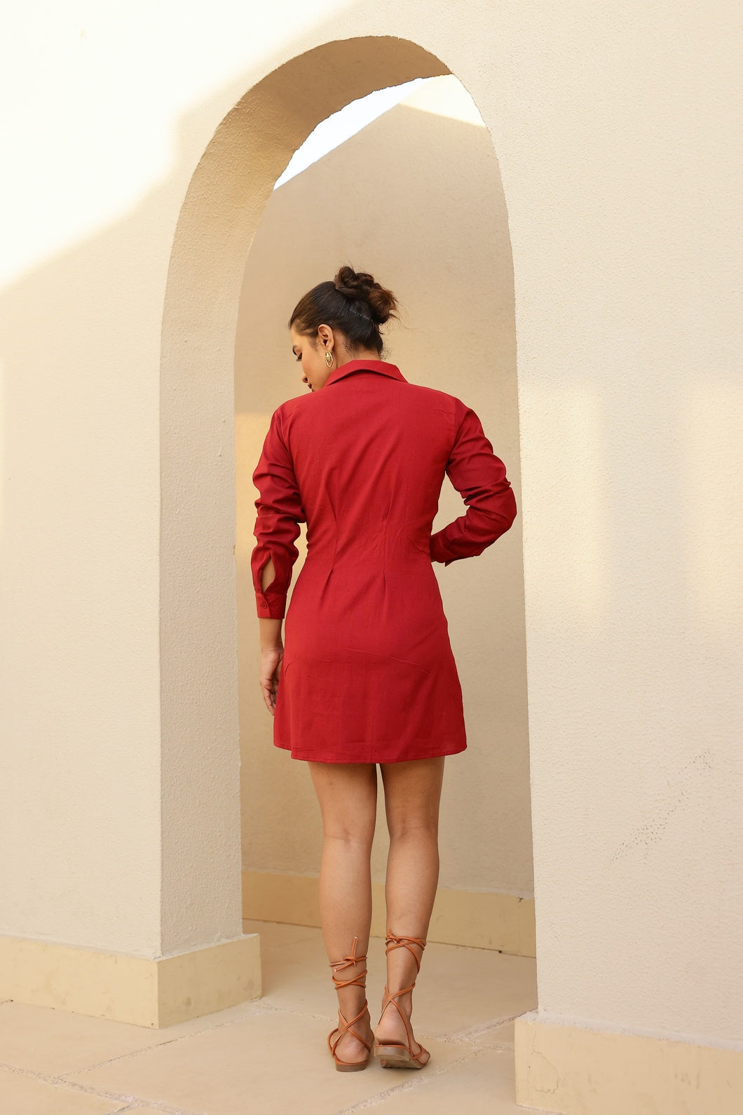Anora- Red Blush| Shirt Dress