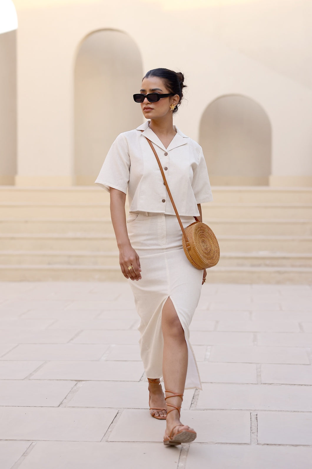 Athena- White Khadi | Skirt and Top