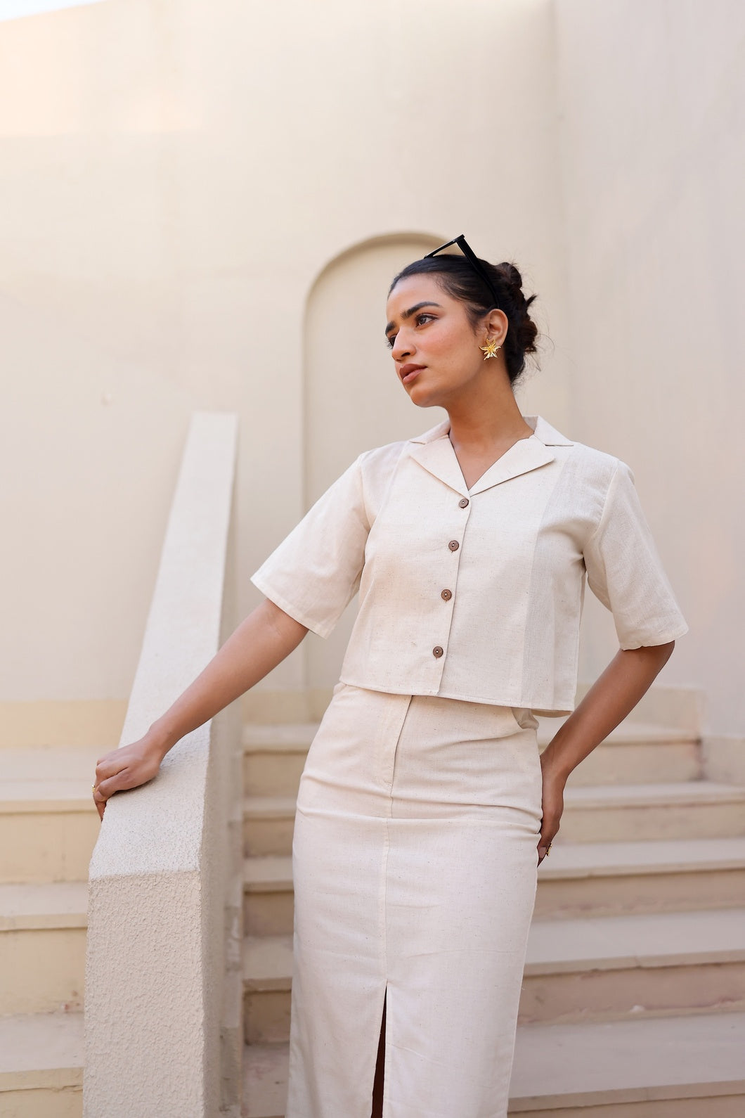 Athena- White Khadi | Skirt and Top
