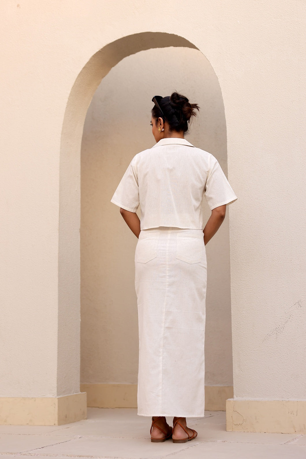 Athena- White Khadi | Skirt and Top
