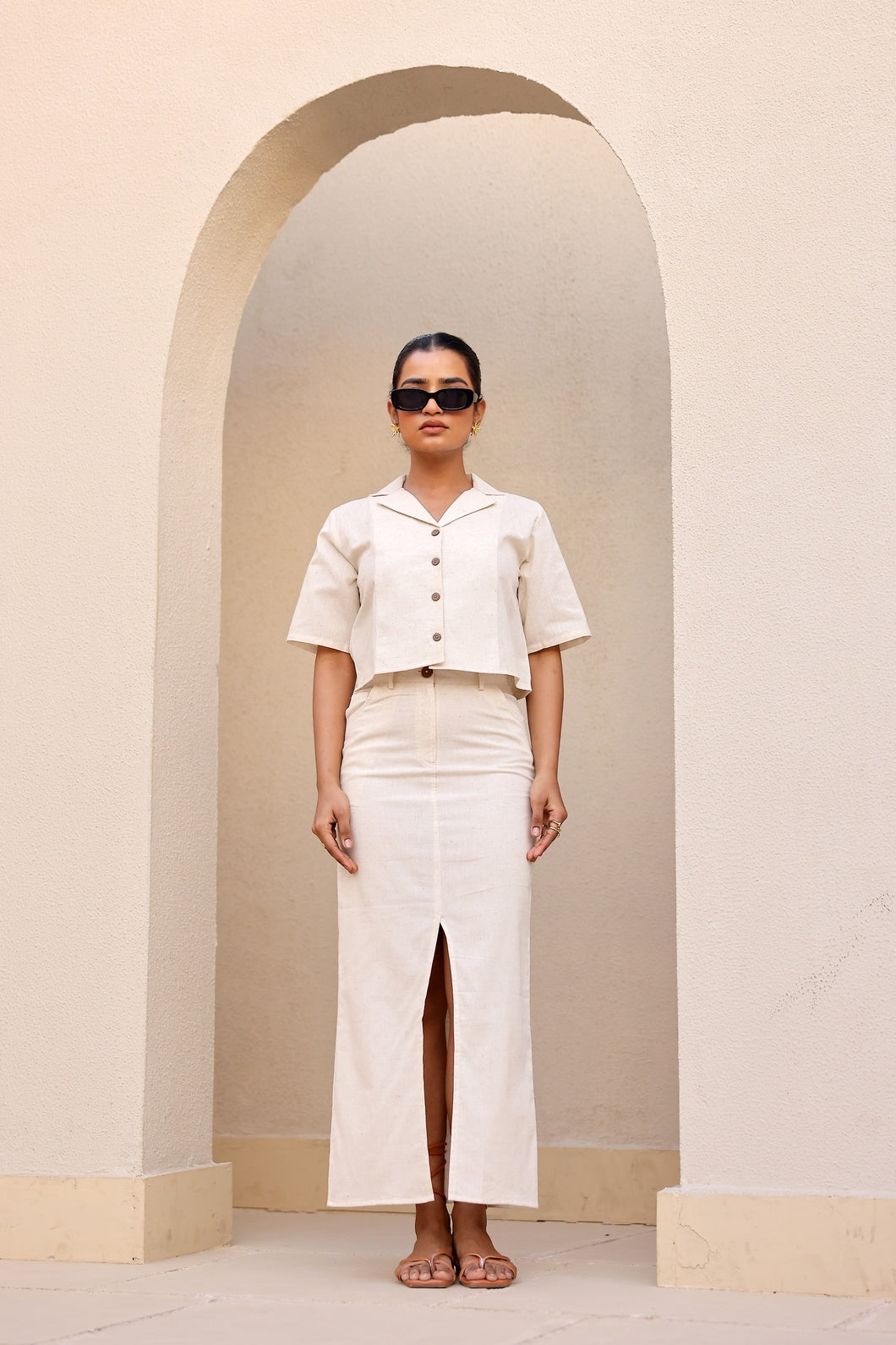 Athena- White Khadi | Skirt and Top