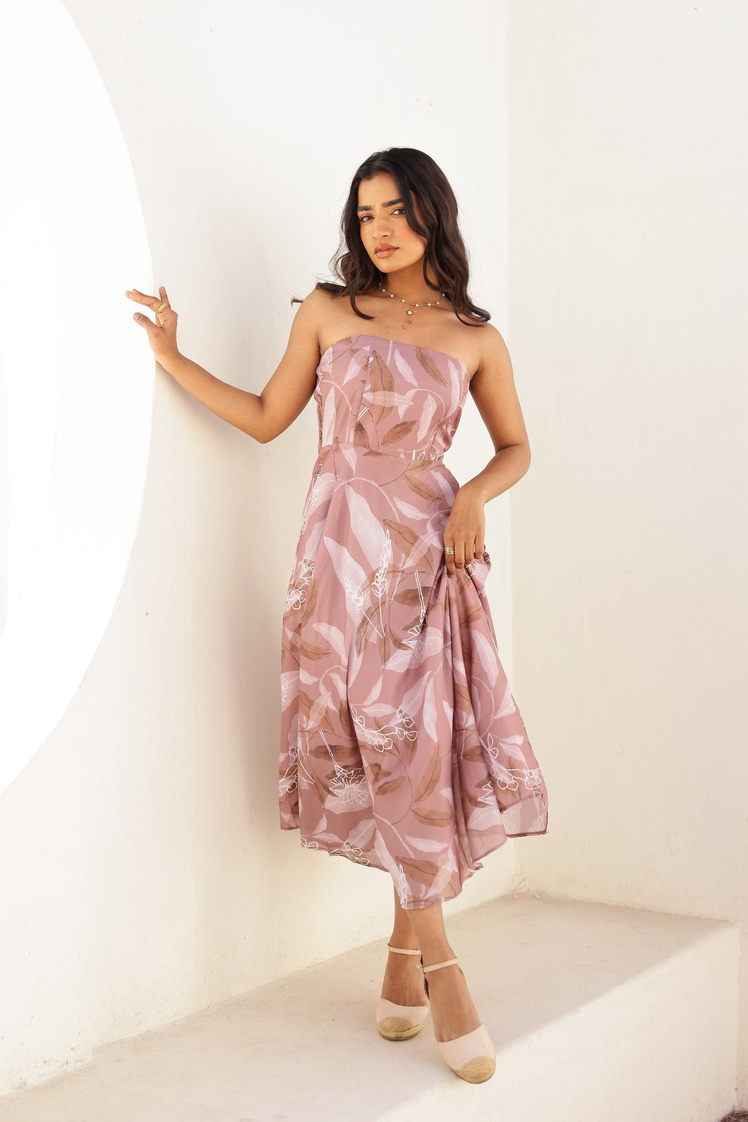 Spring Romance - Pink Lilly |Tube midi dress