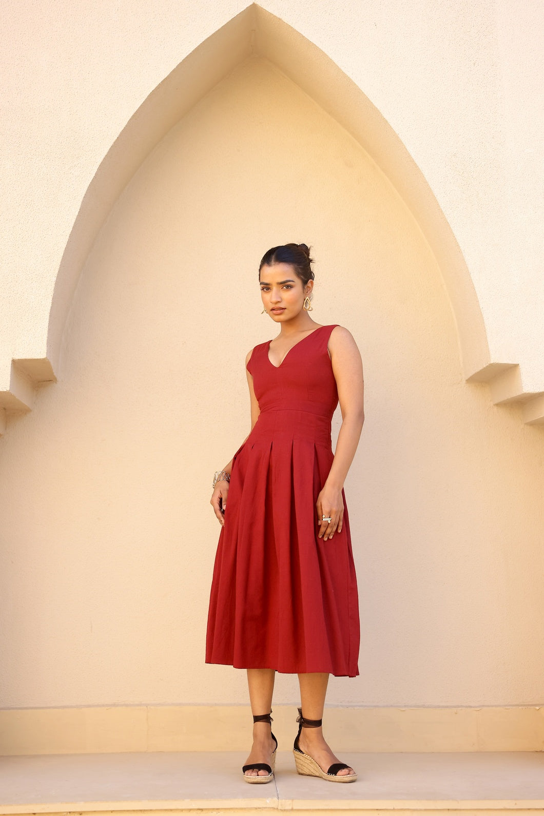 Charlotte- Ruby | Structured Khadi Midi