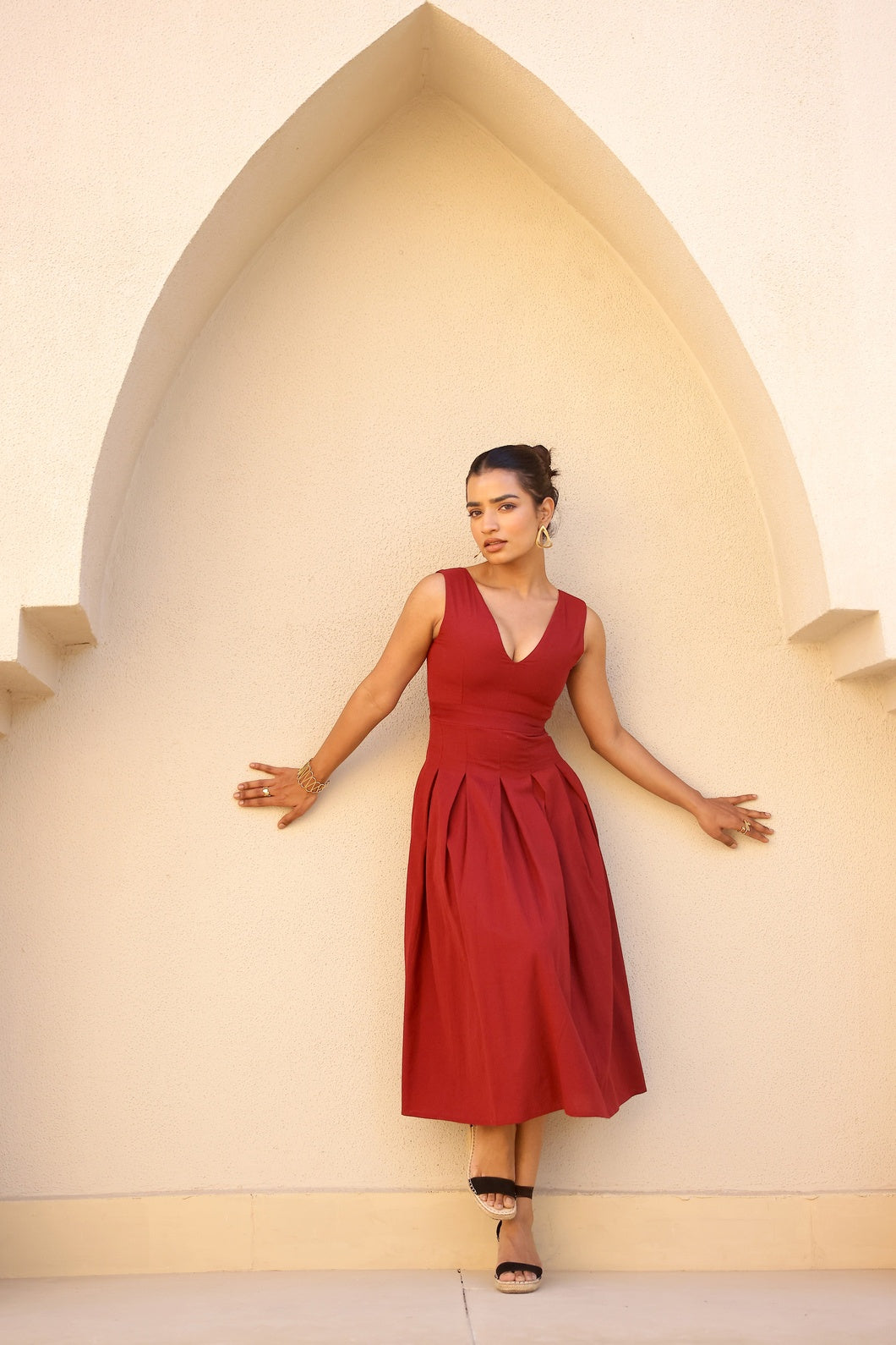 Charlotte- Ruby | Structured Khadi Midi