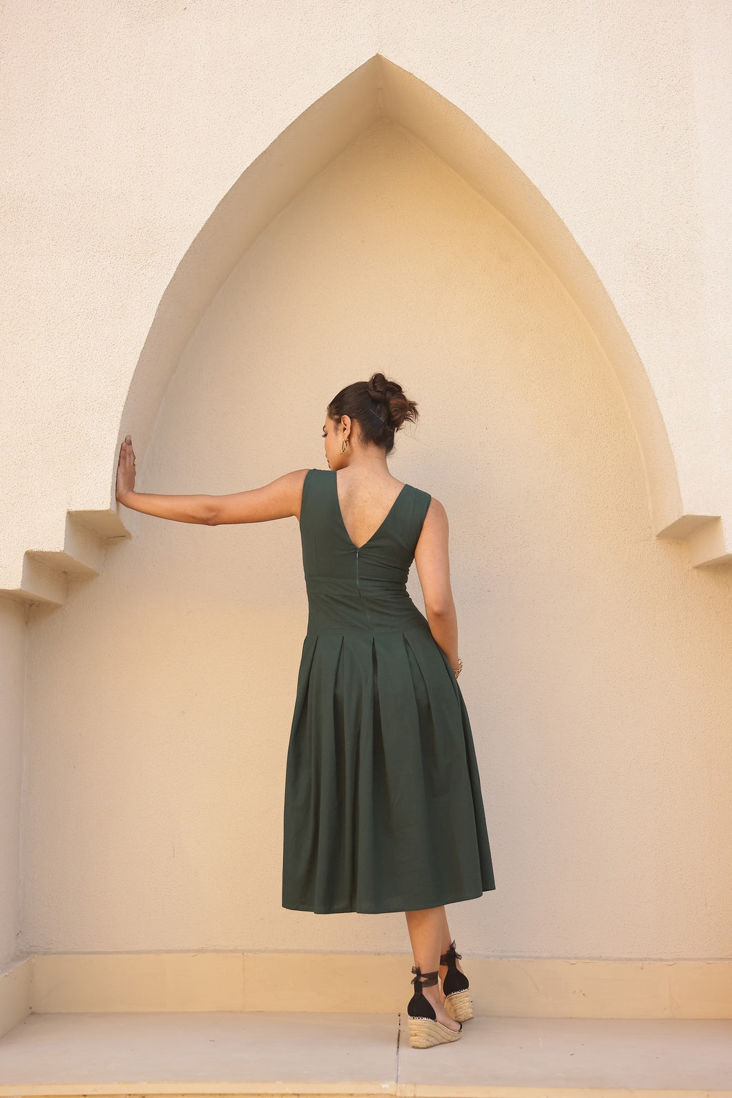 Charlotte- Emerald | Structured Khadi Midi